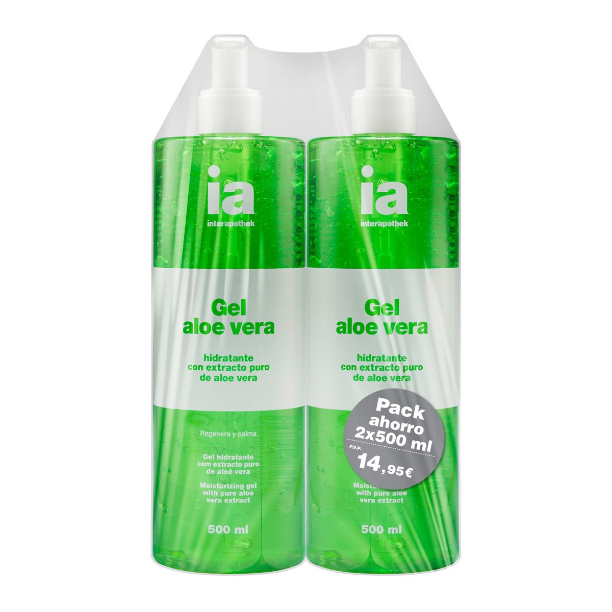 Interapothek pack duplo gel aloe vera puro 500ml