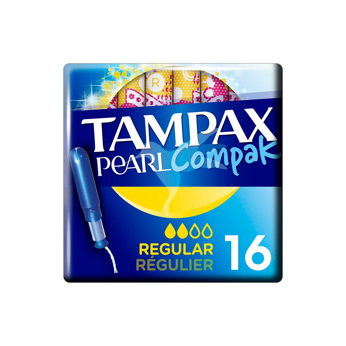 Tampax compak pearl tampones con aplicador regular 16u